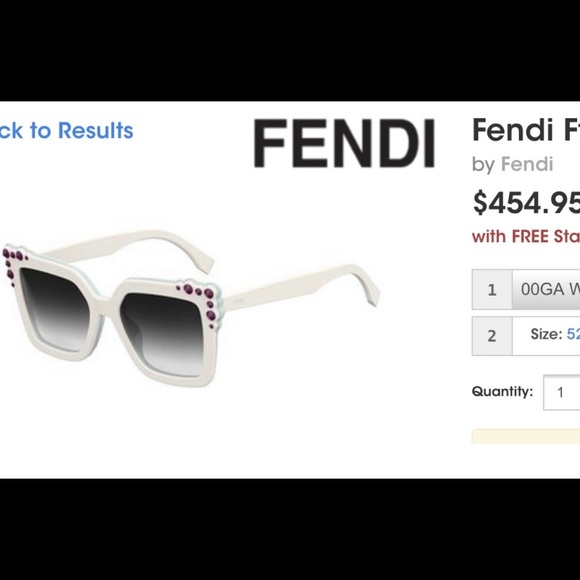 FENDI SQUARE SUMMER WHITE WITH LIGHT BLUE / AQUA WITH COOL STUDDING SUNGLASSES main image 7